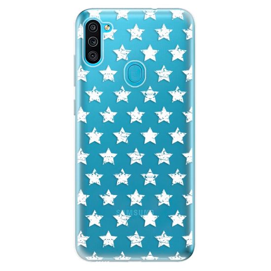 iSaprio Silikonové pouzdro - Stars Pattern - white pro Samsung Galaxy M11