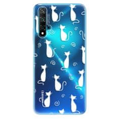 iSaprio Silikonové pouzdro - Cat pattern 05 - white pro Huawei Nova 5T