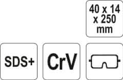 YATO Sekáč SDS+ plochý 40 x 14 x 250 mm CrV
