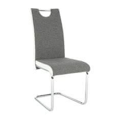 ATAN Židle IZMA - bílá ekokůže / šedá látka
