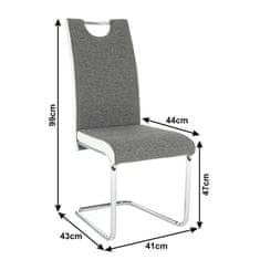 ATAN Židle IZMA - bílá ekokůže / šedá látka