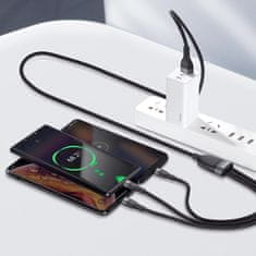 BASEUS Data kabel 3in1 USB - Lightning / USB-C / Micro USB 1.2m 5A 40W, černý