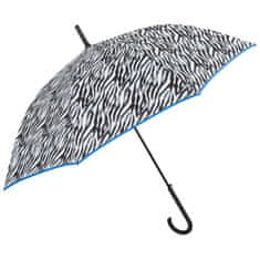 Perletti Dámský automatický deštník ZEBRATO / modrý lem, 26164