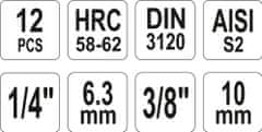 YATO Bity Torx sada 12 ks (CrV 6150)