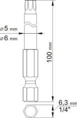 YATO Sada bitů 1/4" 2 ks TORX L=100 mm T20, T30