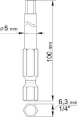 YATO Sada bitů 1/4" 2 ks IMBUS L=100 mm 3, 5 mm