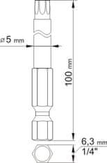 YATO Sada bitů 1/4" 2 ks TORX L=100 mm T10, T25