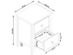 Danish Style Noční stolek Hellen, 64 cm, bílá