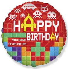 Balónek foliový Happy Birthday - narozeniny MINECRAFT - 45 cm