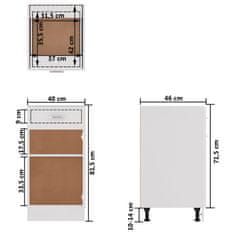 Vidaxl Spodní skříňka zásuvka bílá vysoký lesk 40x46x81,5 dřevotříska