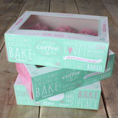 FunCakes Papírová krabička průhledná na 6 cupcakes 24x16cm zelená v sadě 3 krabičky 