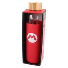 Stor Skleněná láhev se silikonovým povrchem SUPER MARIO 585ml, 00385