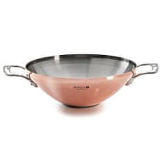 de Buyer Hrnec , 6247.32 PRIMA MATERA WOK, měděný/ nerez ocel, magnetické dno, 2 rukojeti z nerezové oceli, průměr 32 cm, objem 4 L, výška 12,5 cm, váha 2,5 kg