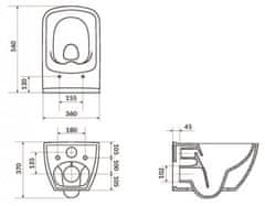 CERSANIT Set b245 závěsná mísa virgo clean on včetně dur. sedátka slim łw wo (S701-427)