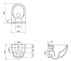 CERSANIT Set b246 závěsná mísa zen clean on včetně dur. sedátka slim (S701-428)