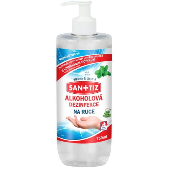 SANITIZ Alkoholová dezinfekce na ruce 750ml - parfém máta / obsahuje Aloe Vera