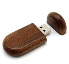 CTRL+C Dřevěný USB OVÁL OŘECH, 16 GB, USB 2.0