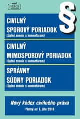 Civilný sporový poriadok Civilný mimosporový poriadok Správny súdny poriadok - Nový kódex civilného práva Platný od 1. júla 2016