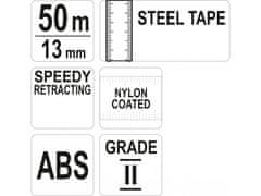 YATO Pásmo měřící ocelové 50m,13mm