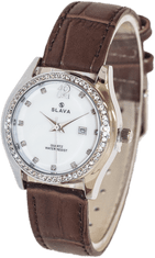 Slava Time Dámské elegantní hodinky s kamínky kolem ciferníku SLAVA 10104