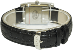 Slava Time Dámské černé hodinky s obdélníkovým pouzdrem SLAVA 10069