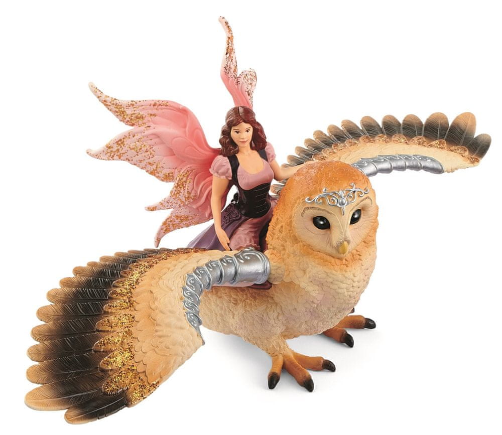 Schleich Elfí víla na třpytivé sově 70713