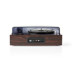 Nedis TURN220BN gramofon 18 W, USB, automatické vypnutí, hnědá