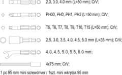 Vorel Mini šroubovák s prodlouženými nástavci sada 27ks