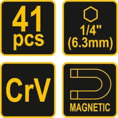 Vorel Ráčnový šroubovák s nástavci sada 41ks