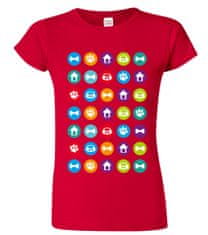 Hobbytriko Tričko pro pejskaře - Psí symboly Barva: Červená (07), Velikost: S