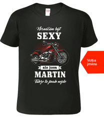 Hobbytriko Tričko s motorkou - Sexy motorkář + jméno Barva: Středně zelená (16), Velikost: XL