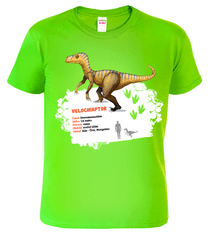 Hobbytriko Dětské tričko s dinosaurem - Velociraptor Barva: Žlutá (04), Velikost: 6 let / 122 cm