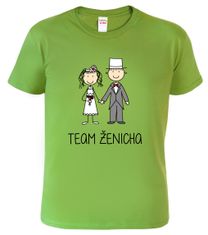 Hobbytriko Pánské svatební tričko - Team ženicha (figurka) Barva: Emerald (19), Velikost: XL