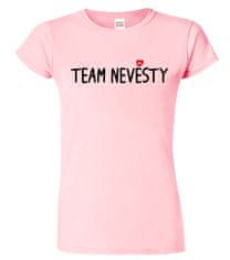 Hobbytriko Dámské svatební tričko - Team nevěsty (srdce) Barva: Růžová (30), Velikost: XL