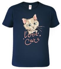 Hobbytriko Dětské tričko s kočkou - Love Cats (SLEVA) Barva: Černá (01), Velikost: 8 let / 134 cm
