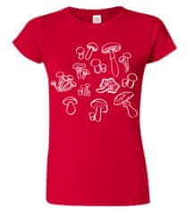 Hobbytriko Houbařské tričko - Siluety hub Barva: Fuchsia red (49), Velikost: 2XL