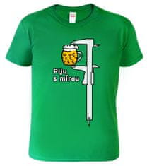 Hobbytriko Pivní tričko - Piju s mírou - šuplera Barva: Apple Green (92), Velikost: M