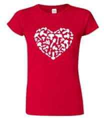 Hobbytriko Dámské houbařské tričko - Srdce Barva: Emerald (19), Velikost: M