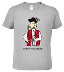Hobbytriko Vtipné tričko - Vinař v moravském kroji s koštýřem Barva: Nebesky modrá (15), Velikost: M