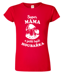 Hobbytriko Tričko pro maminku - Super máma a ještě lepší houbařka Barva: Černá (01), Velikost: L, Střih: dámský