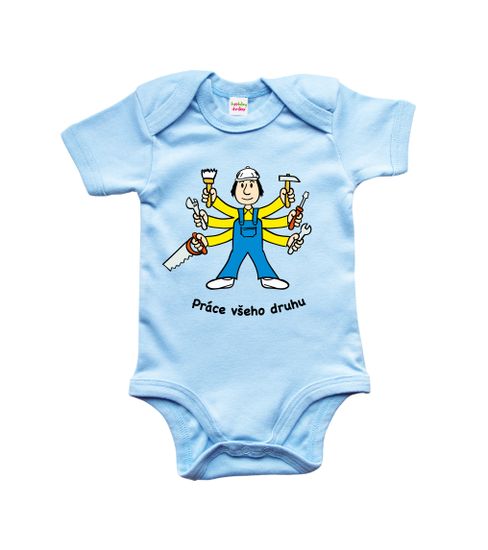 Hobbytriko Body dětské - Kutil a řemeslník - práce všeho druhu Barva: Modrá (Soft Blue), velikost: 0-3 m