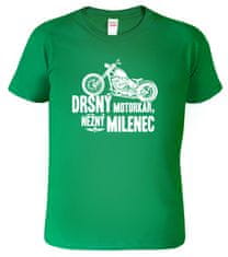 Hobbytriko Vtipné tričko pro motorkáře - Drsný motorkář, něžný milenec Barva: Denim (60), Velikost: L