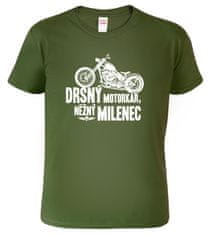 Hobbytriko Vtipné tričko pro motorkáře - Drsný motorkář, něžný milenec Barva: Denim (60), Velikost: L