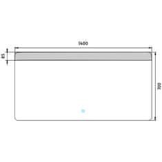 NIMCO ZP 23008V LED zrcadlo 1400x700 s dotykovým senzorem - Nimco