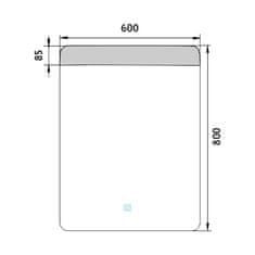 NIMCO ZP 23002V LED zrcadlo 600x800 s dotykovým senzorem - Nimco