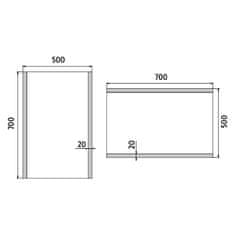 NIMCO ZP 11001 LED zrcadlo 500x700 - Nimco