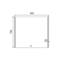 NIMCO ZP 11003V LED zrcadlo 800x700 s dotykovým senzorem - Nimco