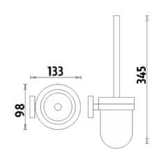 NIMCO Unix nerez UNM 13094WN-10 Toaletni WC kartáč, skleněný - Nimco