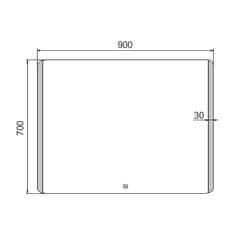 NIMCO ZP 17019V LED zrcadlo 900x700 s dotykovým senzorem - Nimco