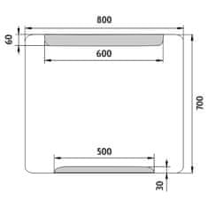 NIMCO ZP 22003 LED zrcadlo 800x700 - Nimco